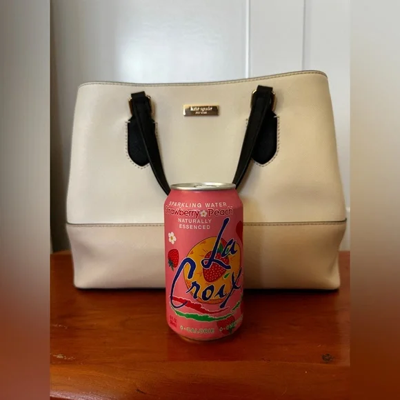 Kate Spade 2 tone Cream Tote Bag with black accents - Picture 7 of 9